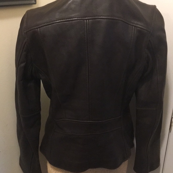 Brown Michael Kors leather moto Jacket VG - Picture 10 of 16
